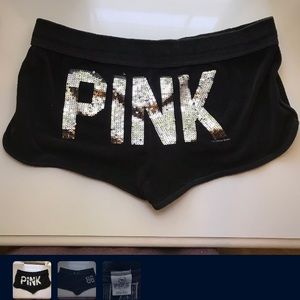Vs PINK Sequin Terry Cloth Shorts